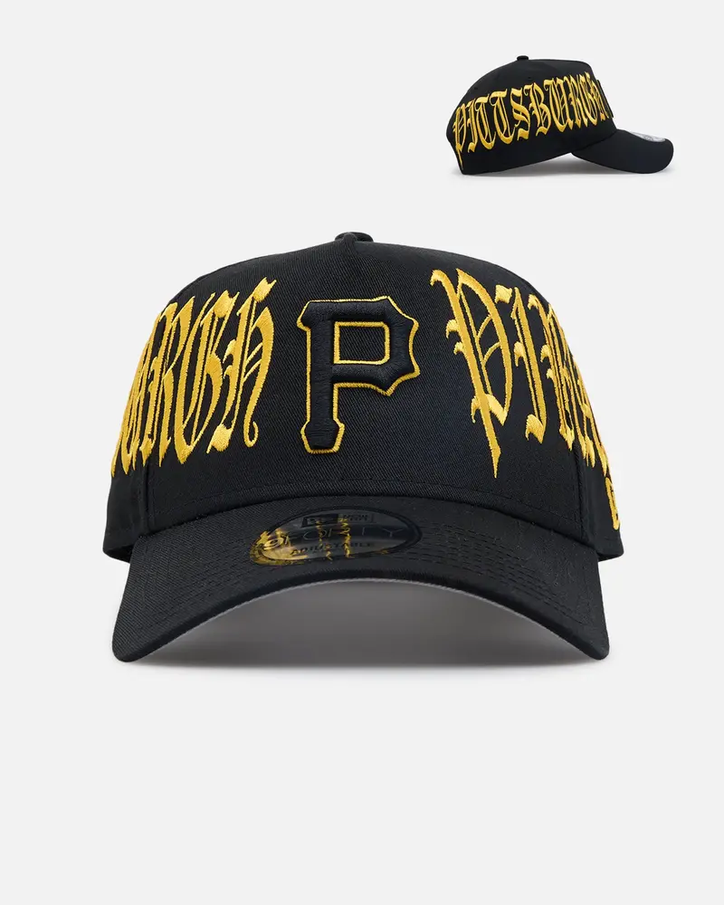 New Era Pittsburgh Pirates 'Goth Script' 9Forty A-Frame Snapback Black/Gold 1