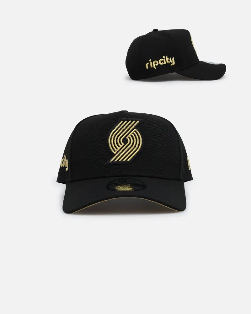 New Era Portland Blazers 'Nba Gold Links' 9Forty A-Frame Snapback Black/Gold 1