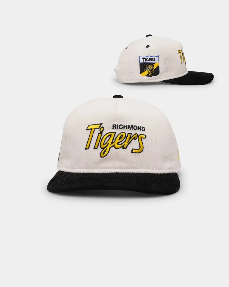 New Era Richmond Tigers "Afl Cord Script" Golfer Snapback Chrome/Otc 1