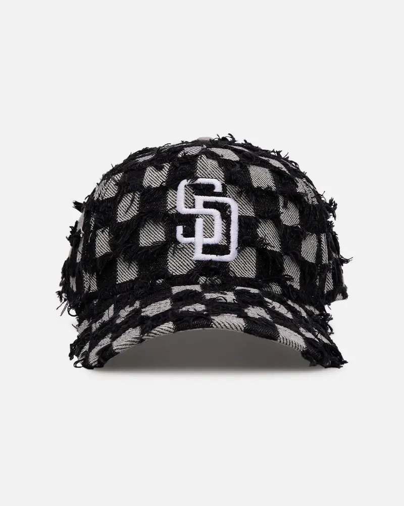 New Era San Diego Padres 'Frayed Checkerboard' 9Forty A-Frame Snapback Black/Grey 1