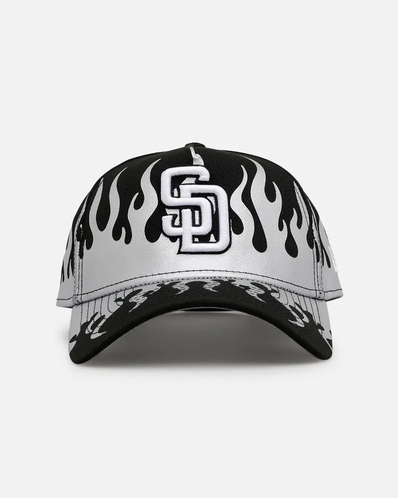 New Era San Diego Padres 'Metallic Flames' 9Forty A-Frame Snapback Black/Silver 1