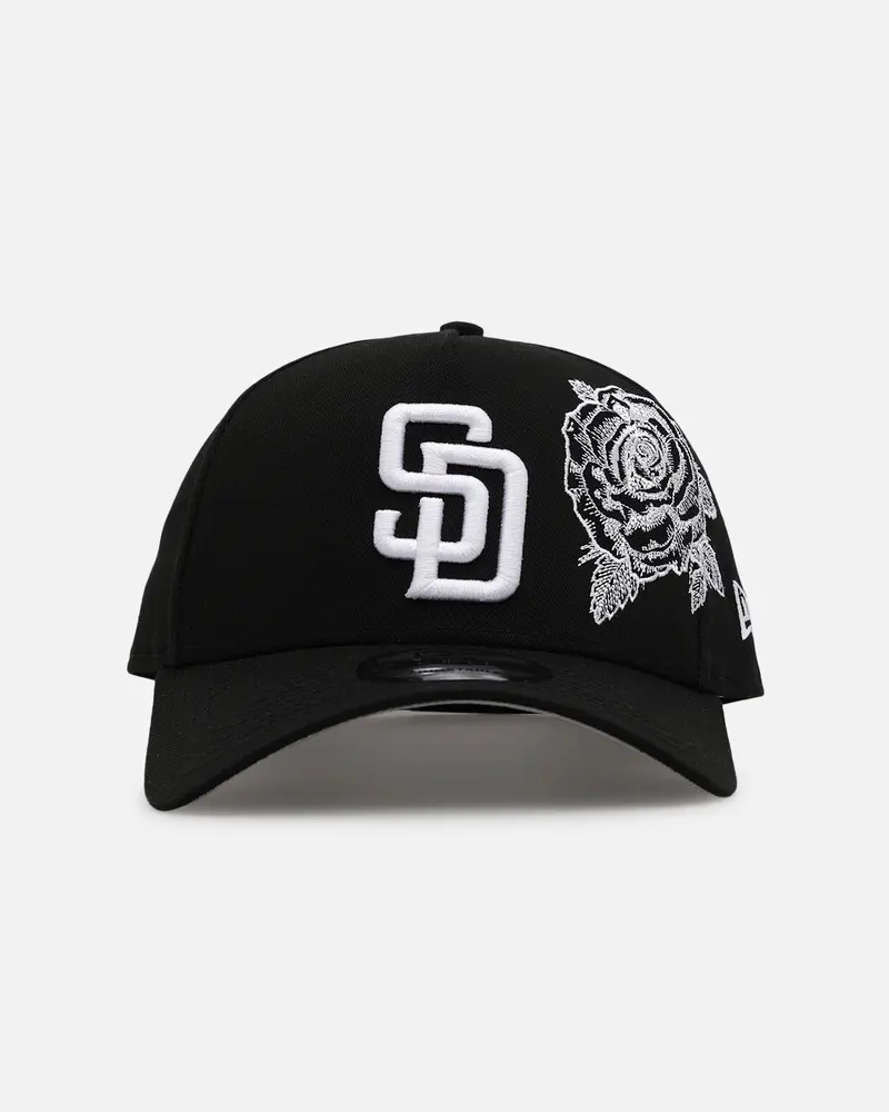 New Era San Diego Padres 'Ornate Rose' 9Forty A-Frame Snapback Black/White 1