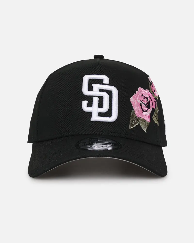 New Era San Diego Padres 'Pink Rose Embroidery' 9Forty A-Frame Snapback Black/Pink 1