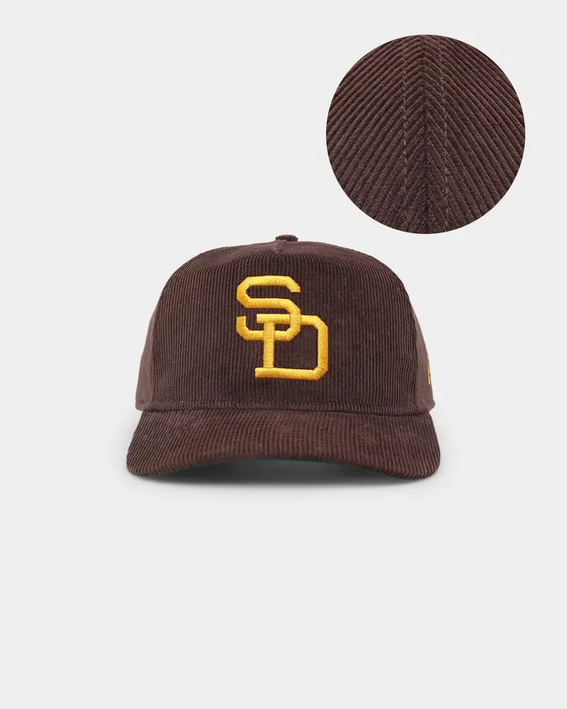 New Era San Diego Padres 'Throwback Corduroy' Golfer Snapback Dark Brown 1