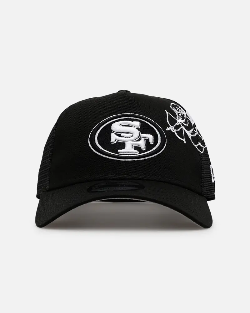 New Era San Francisco 49Ers 'Cherub Trucker' 9Forty A-Frame Trucker Snapback Black/White 1