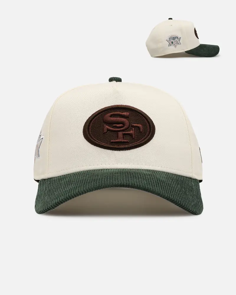 New Era San Francisco 49Ers 'Chrome White Green' Corduroy Visor 9Forty A-Frame Snapback Chrome 1