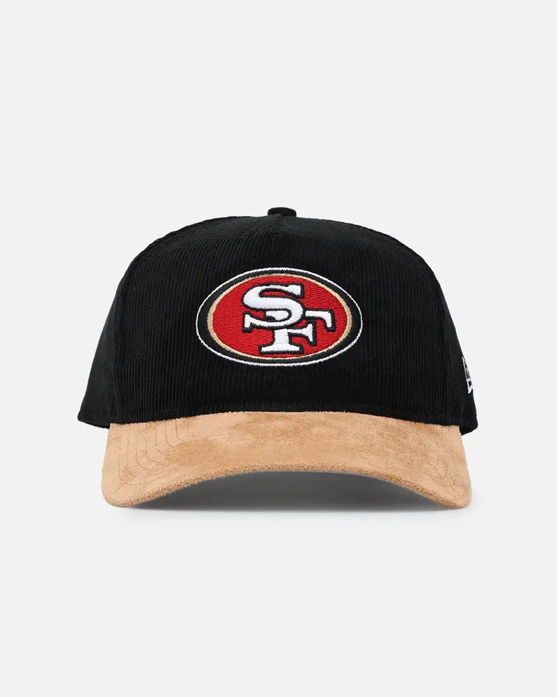 New Era San Francisco 49Ers 'Corduroy Suede' Pre-Curved Golfer Snapback Washed Black 1