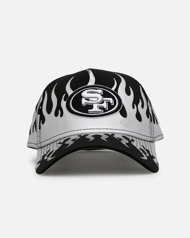 New Era San Francisco 49Ers 'Metallic Flames' 9Forty A-Frame Snapback Black/Silver 1