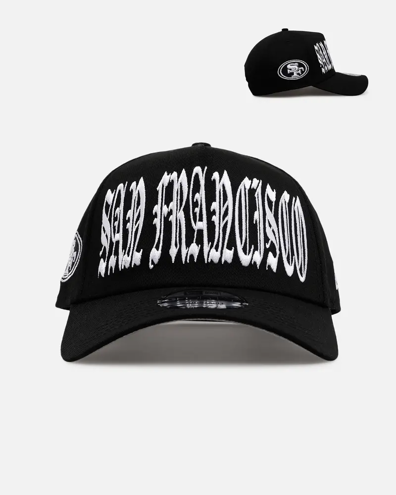 New Era San Francisco 49Ers 'Oversized Gothic Script Crown' 9Forty A-Frame Snapback Black/White 1