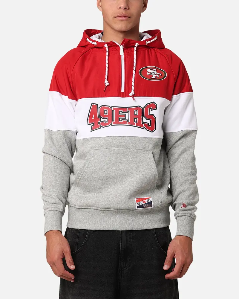 New Era San Francisco 49Ers Quarter Zip Hoodie Red 1