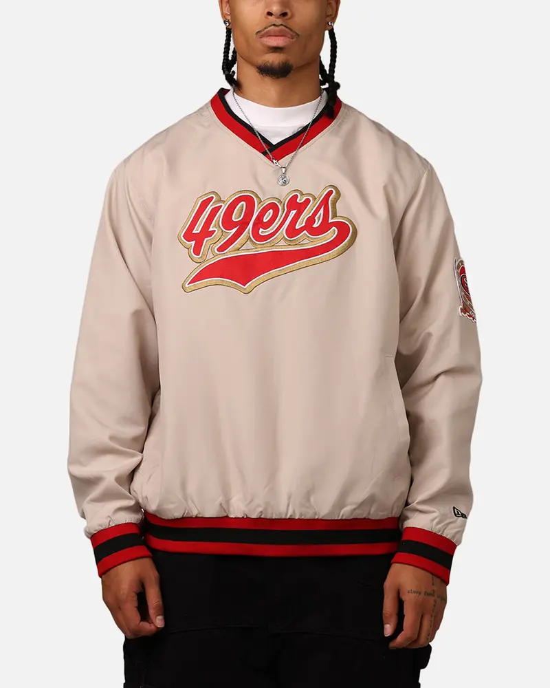 New Era San Francisco 49Ers Sports Classics Pullover Windbreaker Stone/Otc 1