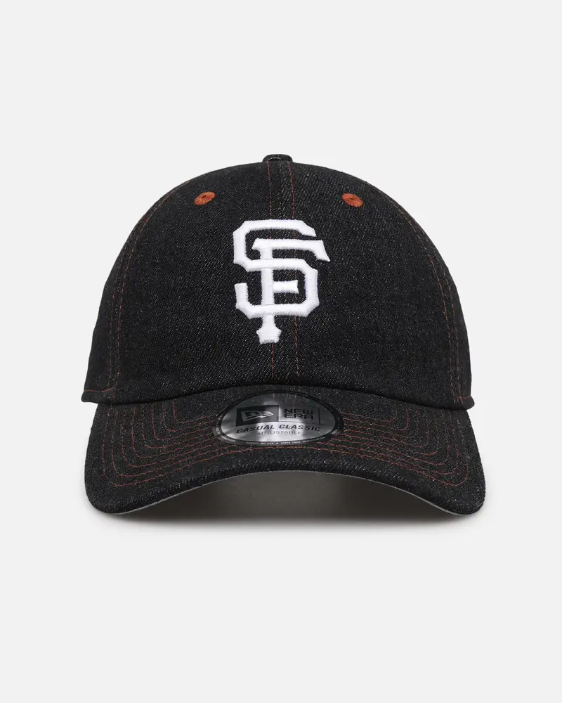 New Era San Francisco Giants "Black Denim" Classic Casual Strapback Black Denim/Rust Contrast 1