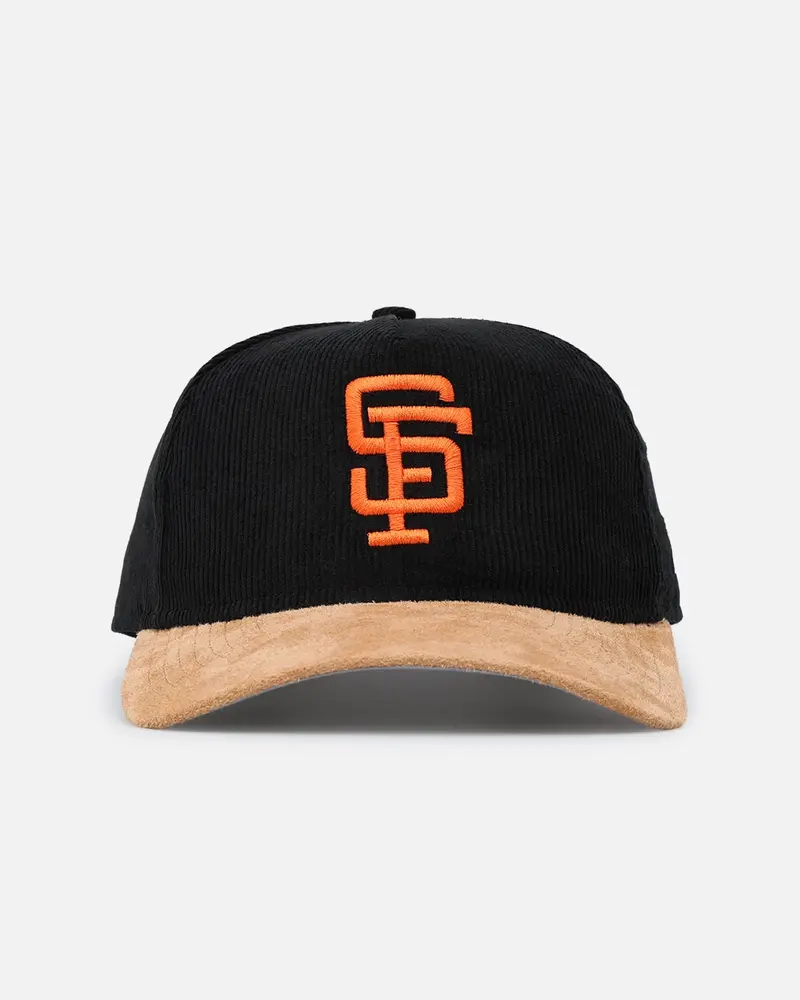 New Era San Francisco Giants 'Corduroy Suede' Pre-Curved Golfer Snapback Washed Black 1