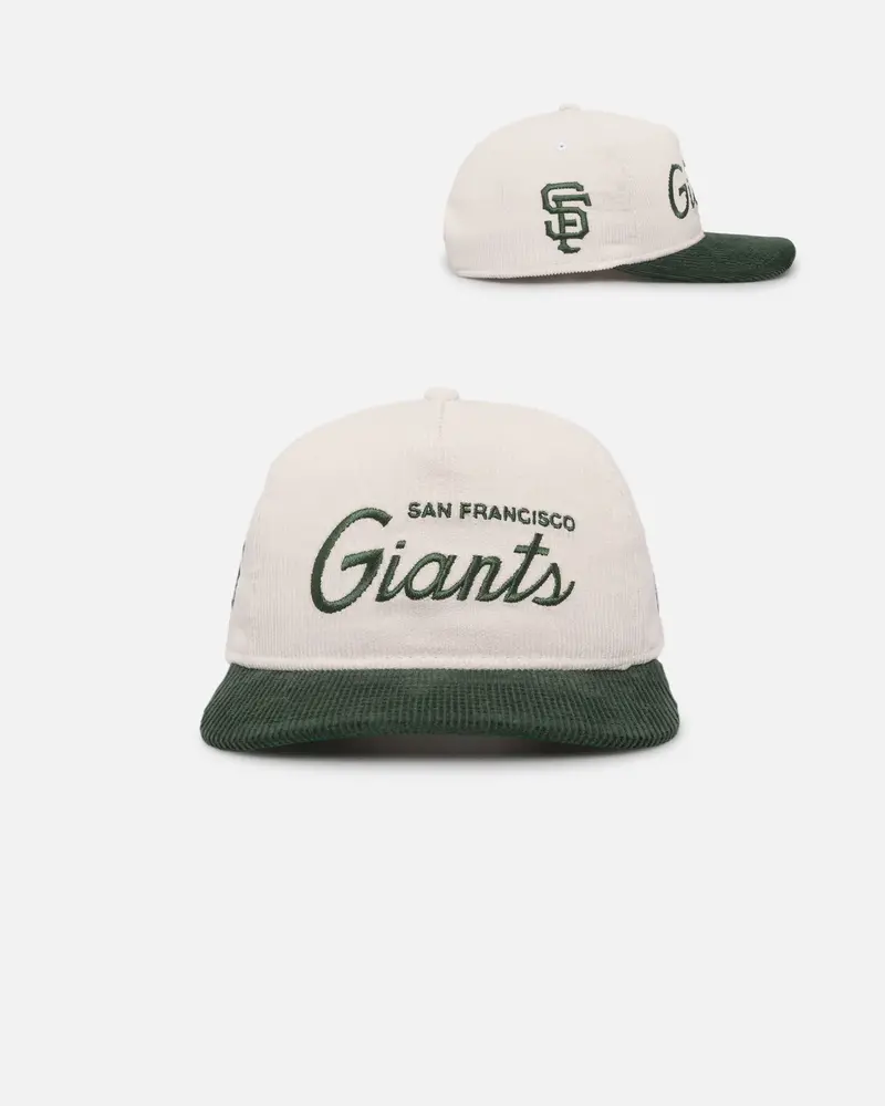 New Era San Francisco Giants 'Currency Corduroy' Golfer Pre-Curved Snapback Chrome White 1