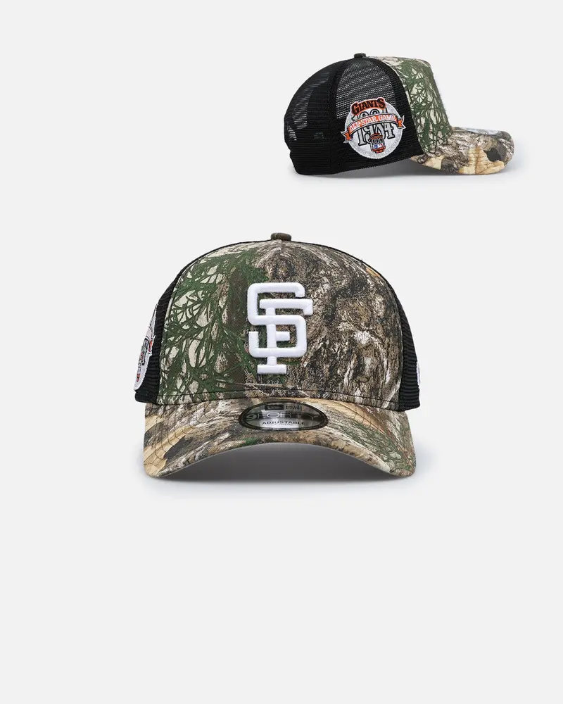 New Era San Francisco Giants 'Real Tree' 9Forty A-Frame Trucker Snapback Realtree Edge 1