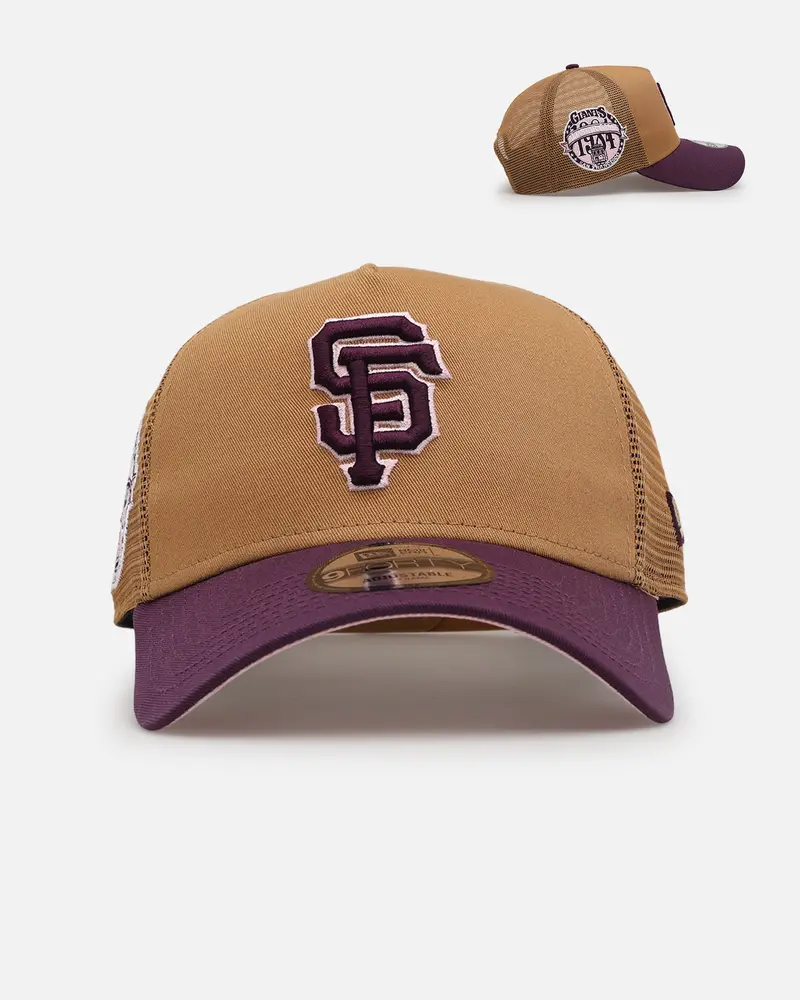 New Era San Francisco Giants 'Rustic Rose' 9Forty A-Frame Trucker Snapback Wheat 1