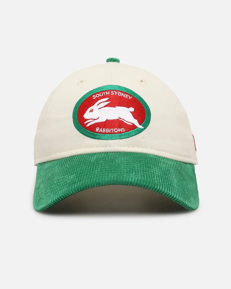 New Era South Sydney Rabbitohs 'Nrl Retro Corduroy Logo' 9Twenty Strapback Chrome White 1