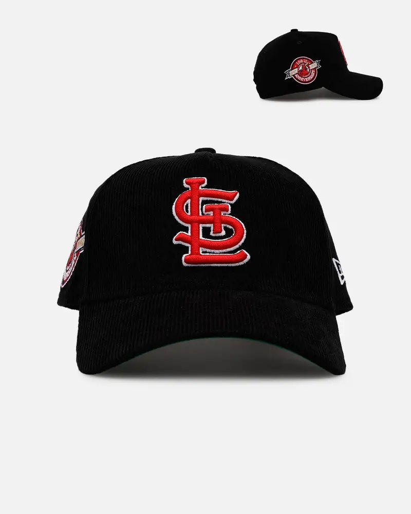 New Era St. Louis Cardinals 'Black Cord' 9Forty A-Frame Corduroy Snapback Black 1