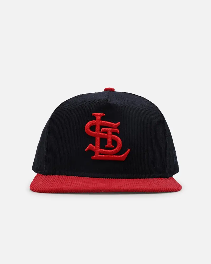 New Era St. Louis Cardinals 'Throwback Cord Golfers' Corduroy Golfer Snapback Navy/Red 1