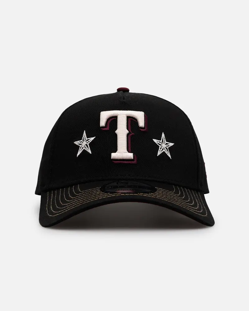 New Era Texas Rangers 'Ivory Stars Outlaws' 9Forty A-Frame Snapback Black/Maroon 1