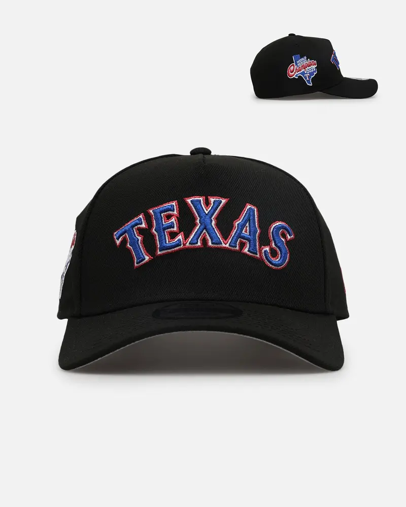 New Era Texas Rangers 'Metallic Wordmark' 9Forty A-Frame Snapback Black 1