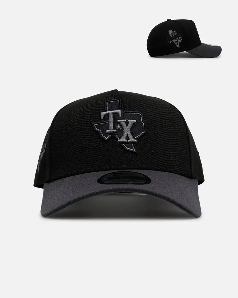 New Era Texas Rangers 'Stealth' 9Forty A-Frame Snapback Black/Charcoal 1
