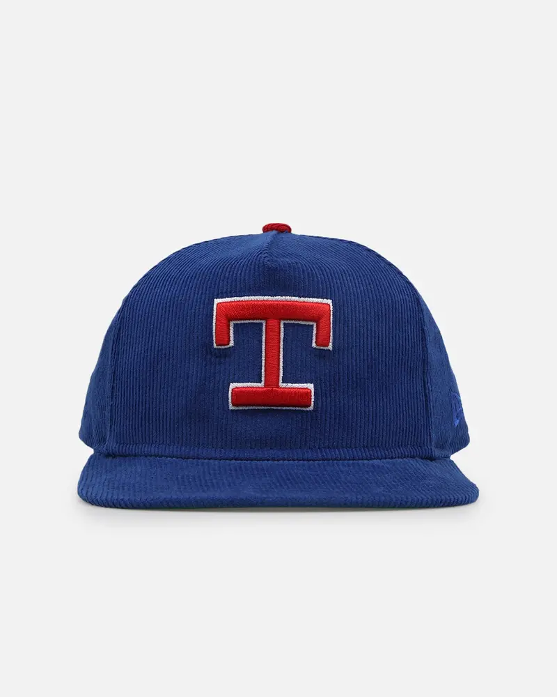 New Era Texas Rangers 'Throwback Cord Golfers' Corduroy Golfer Snapback Blue 1