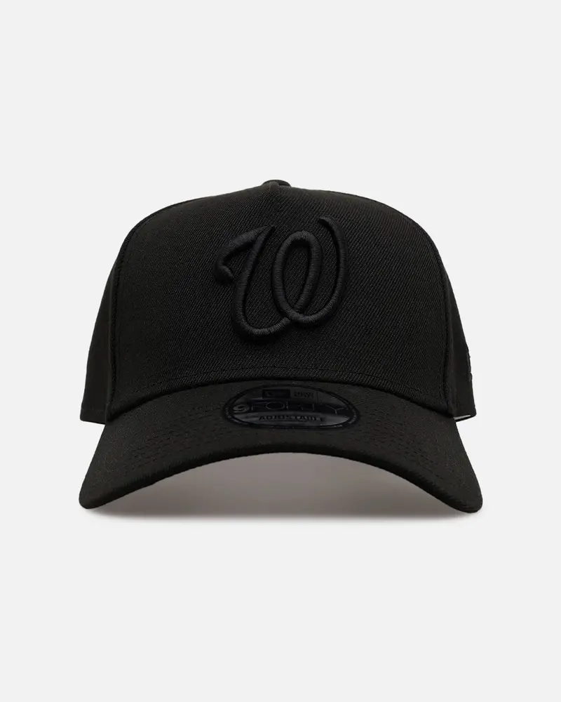 New Era Washington Nationals 'Easy Black' 9Forty A-Frame Snapback Black/Black 1