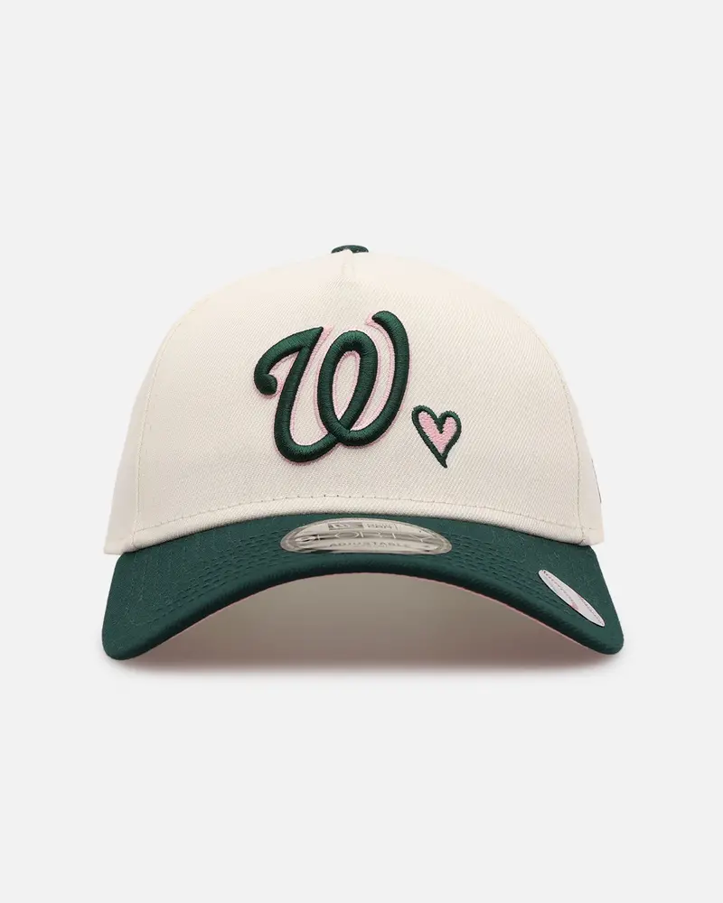 New Era Washington Nationals 'Pink Satin Hearts Green' 9Forty A-Frame Snapback Chrome/Dark Green 1
