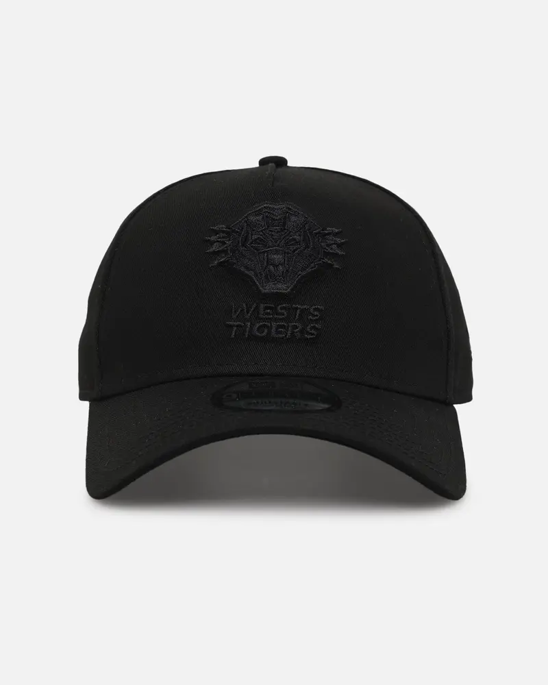 New Era Wests Tigers 'Black On Black' 9Forty A-Frame Snapback Black 1