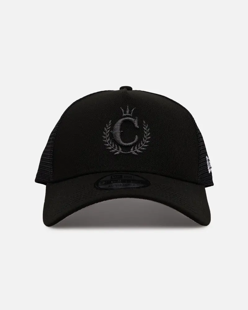 New Era X Culture Kings 9Forty A-Frame Trucker Snapback Black/Black 1