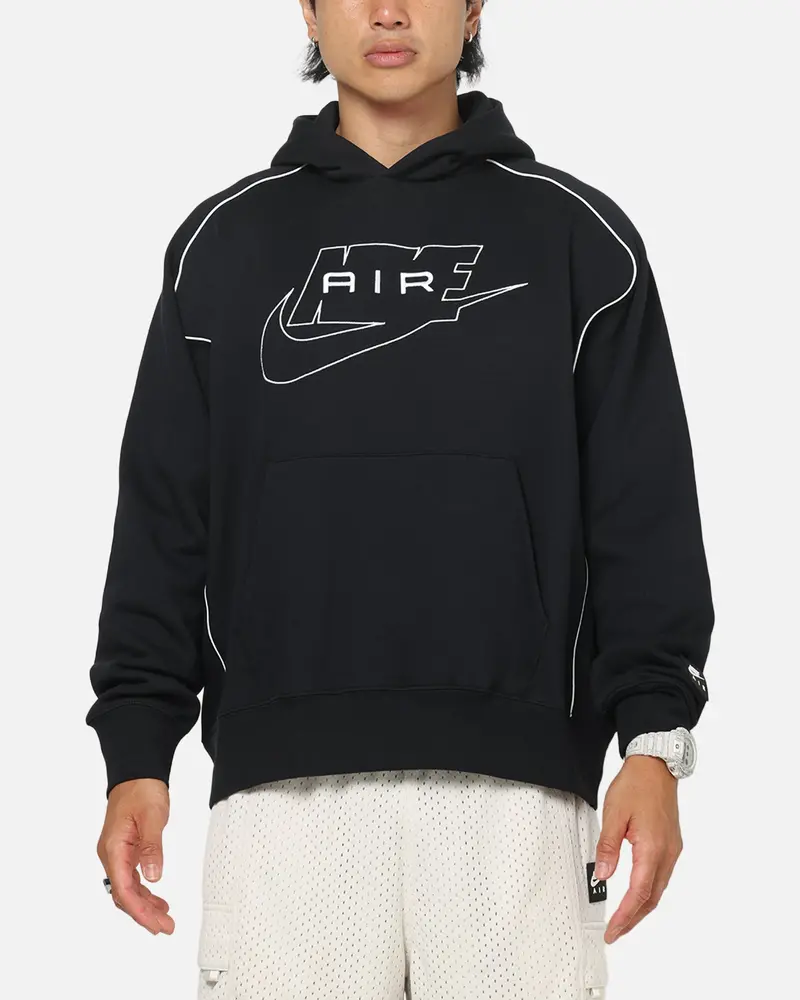 Nike Air Fleece Pullover Hoodie Black/White 1