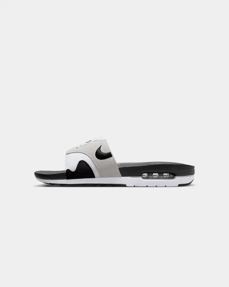 Nike Air Max 1 Slides White/Black/Light Neutral Grey 1