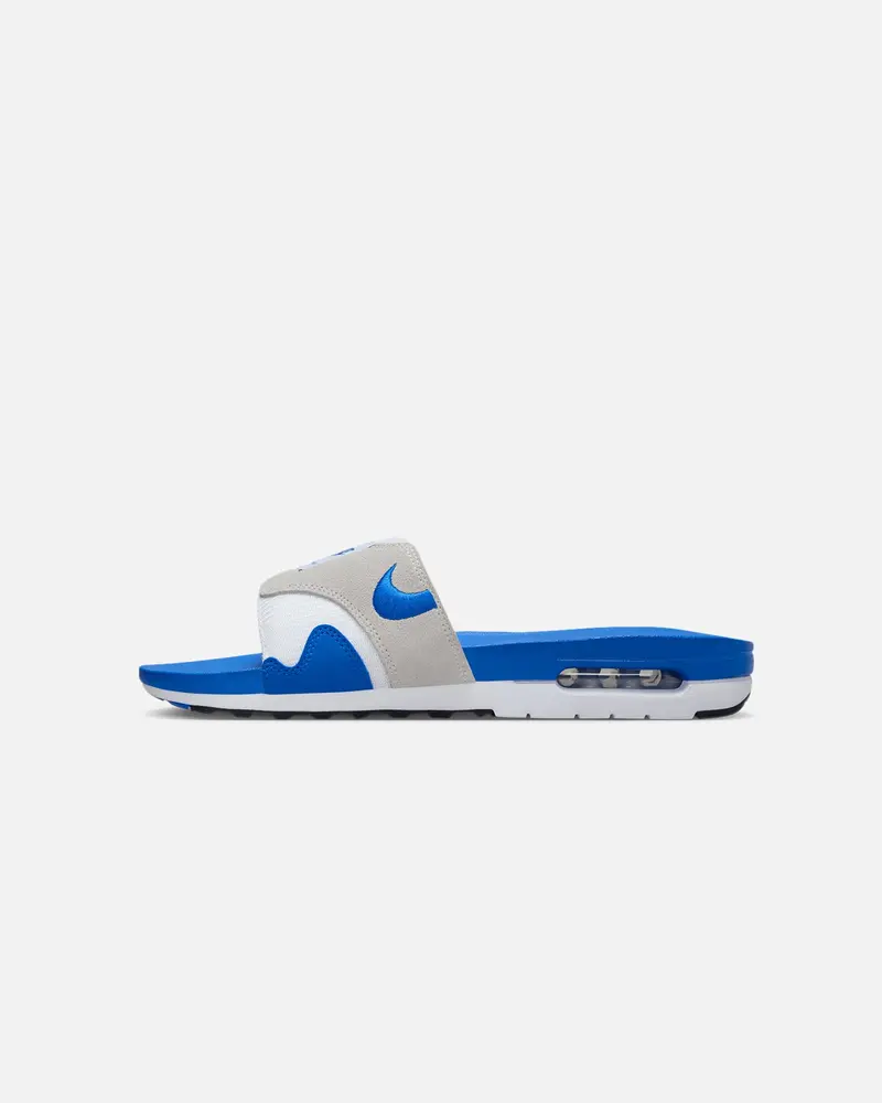 Nike Air Max 1 Slides White/Royal Blue 1