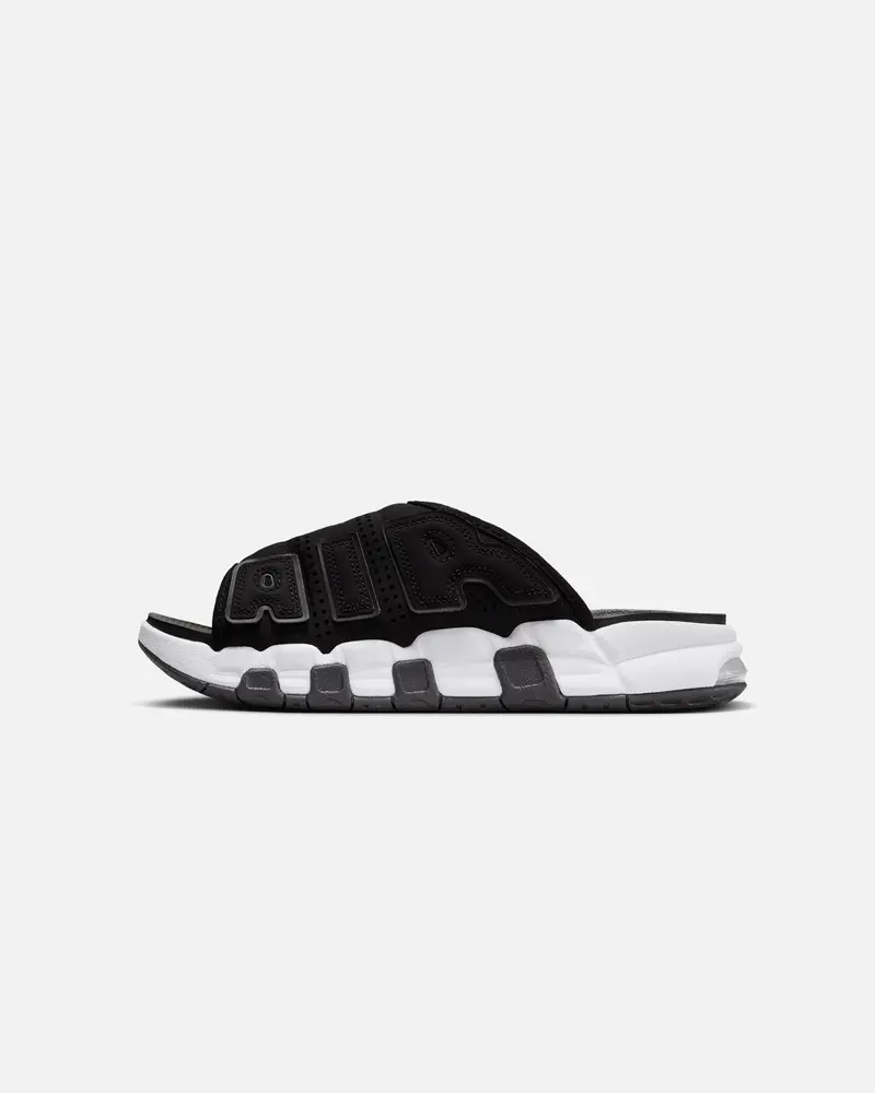 Nike Air More Uptempo Slides Black/White 1