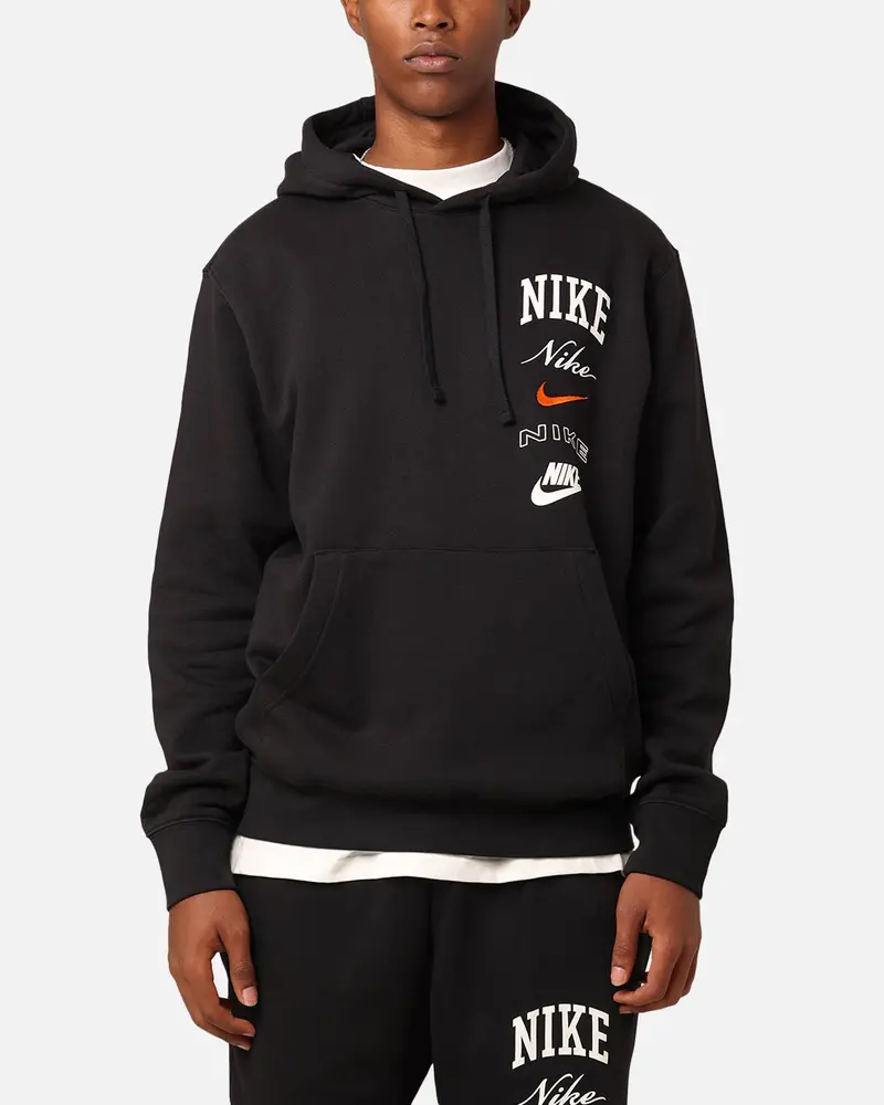 Nike Club Fleece Pullover Hoodie Black/Sail 1