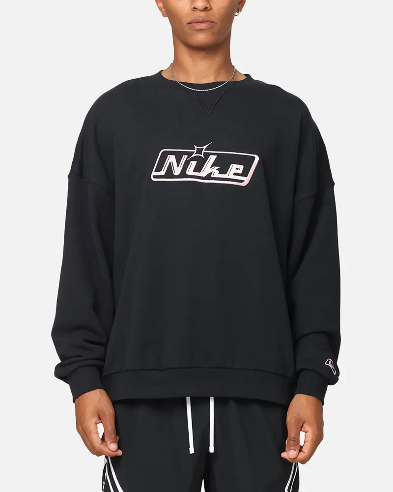 Nike Club Oversized Crewneck Sweatshirt Black/Pink 1