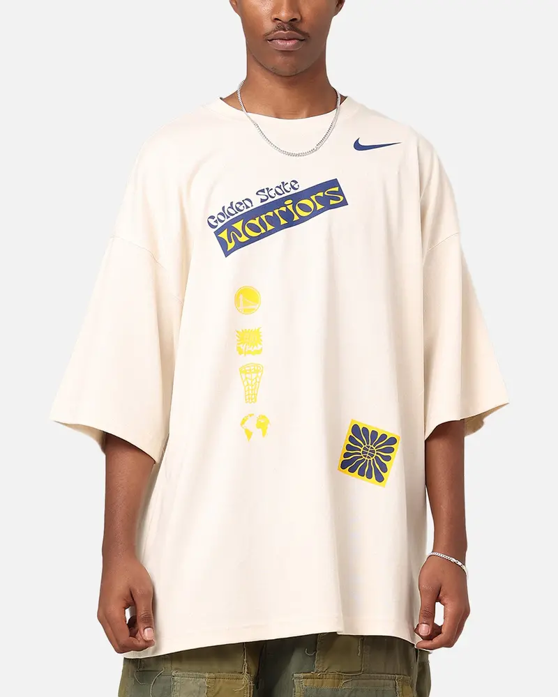 Nike Golden State Warriors Nba Courtside Oversized T-Shirt Pure 1