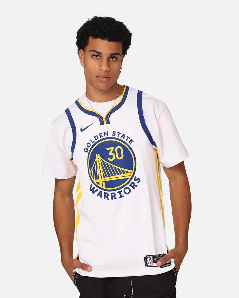 Nike Golden State Warriors Steph Curry Dri-Fit Swingman Jersey White 1