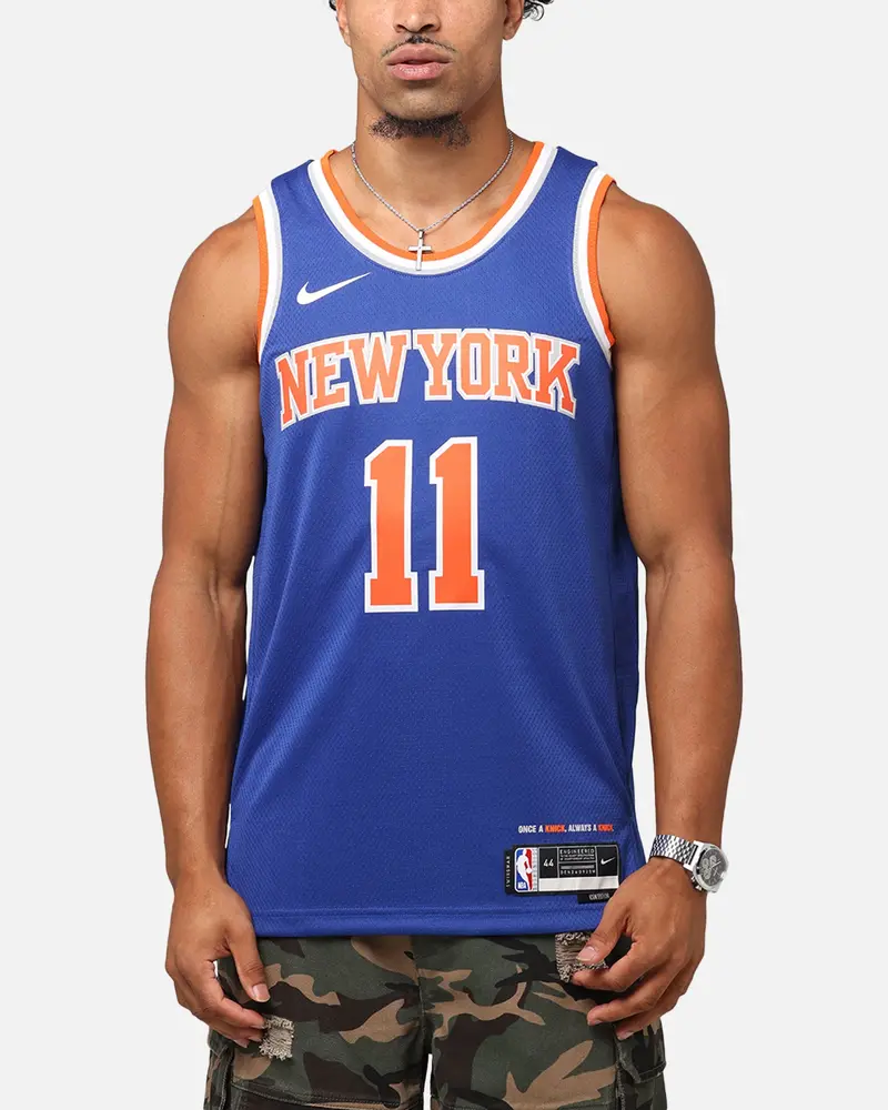 Nike Jalen Brunson New York Knicks #11 Icon Edition 2022/23 Nike Dri-Fit Nba Swingman Jersey Rush Blue 1