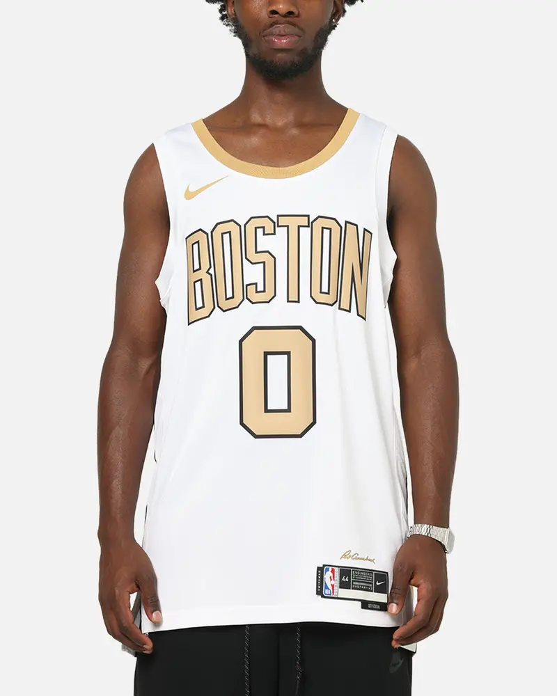 Nike Jayson Tatum Boston Celtics #0 City Edition Dri-Fit Nba Swingman Jersey White 1