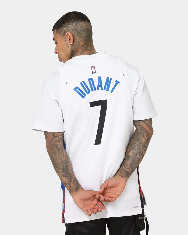 Nike Kevin Durant Brooklyn Nets #7 City Edition Nike Dri-Fit Nba Swingman Jersey White 2