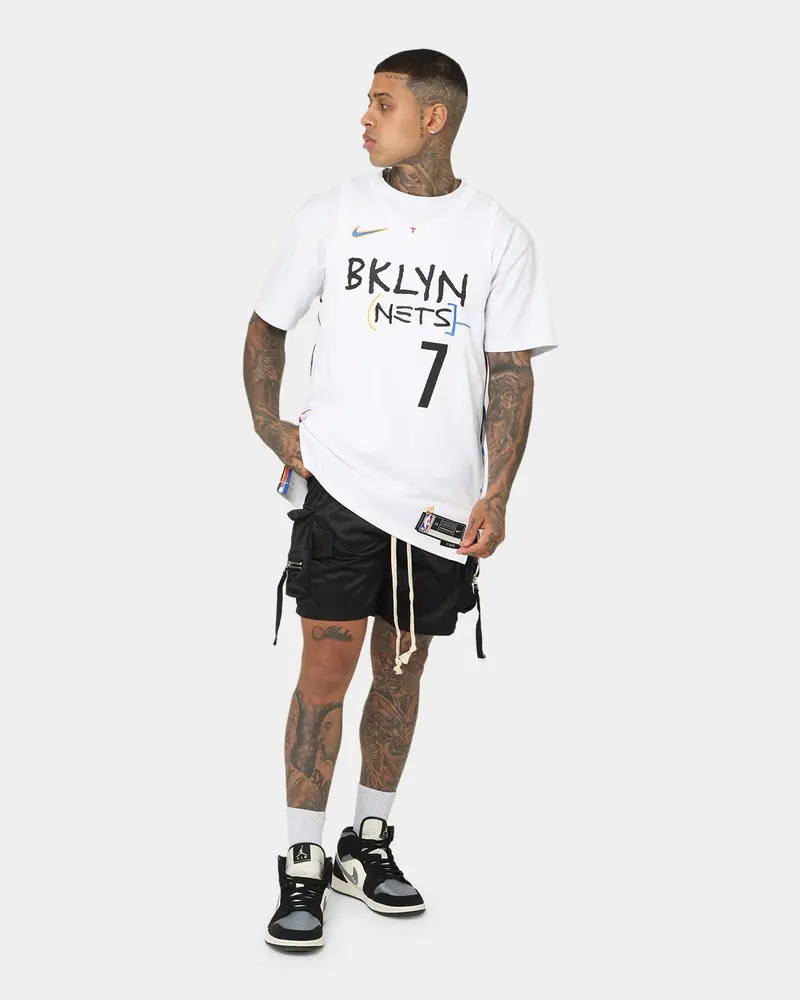 Nike Kevin Durant Brooklyn Nets #7 City Edition Nike Dri-Fit Nba Swingman Jersey White 3