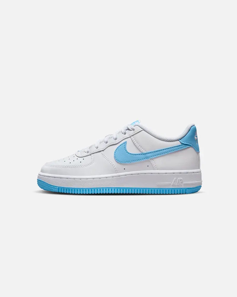 Nike Kids' Air Force 1 (Gs) White/Aquarius Blue 1