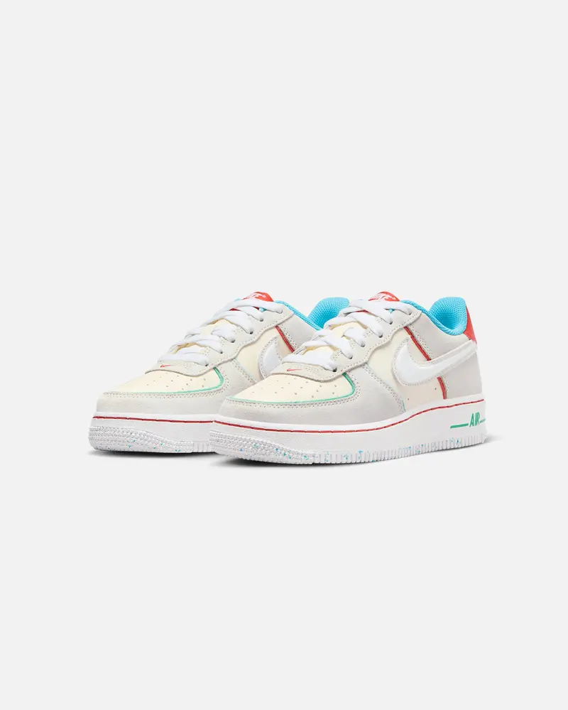Nike Kids' Air Force 1 Lv8 2 Bg Hd "Holiday Cookies" (Gs) Pale Ivory/White 2