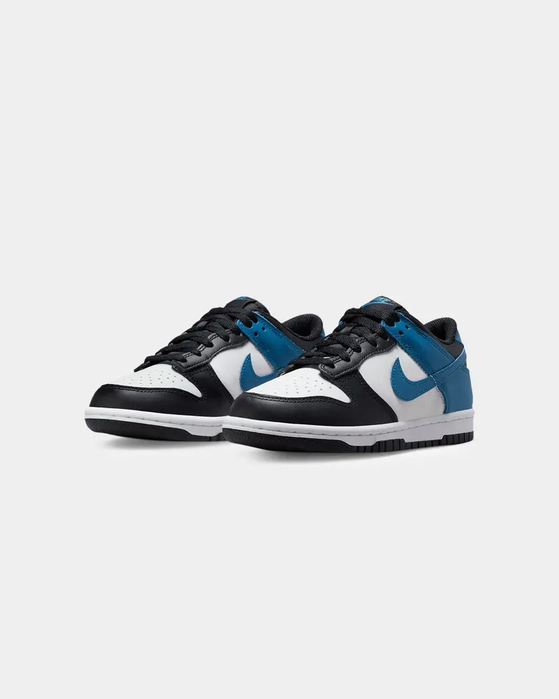 Nike Kids' Dunk Low (Gs) "Black White Blue" Summit White/Indigo 2