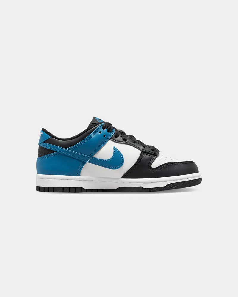 Nike Kids' Dunk Low (Gs) "Black White Blue" Summit White/Indigo 4