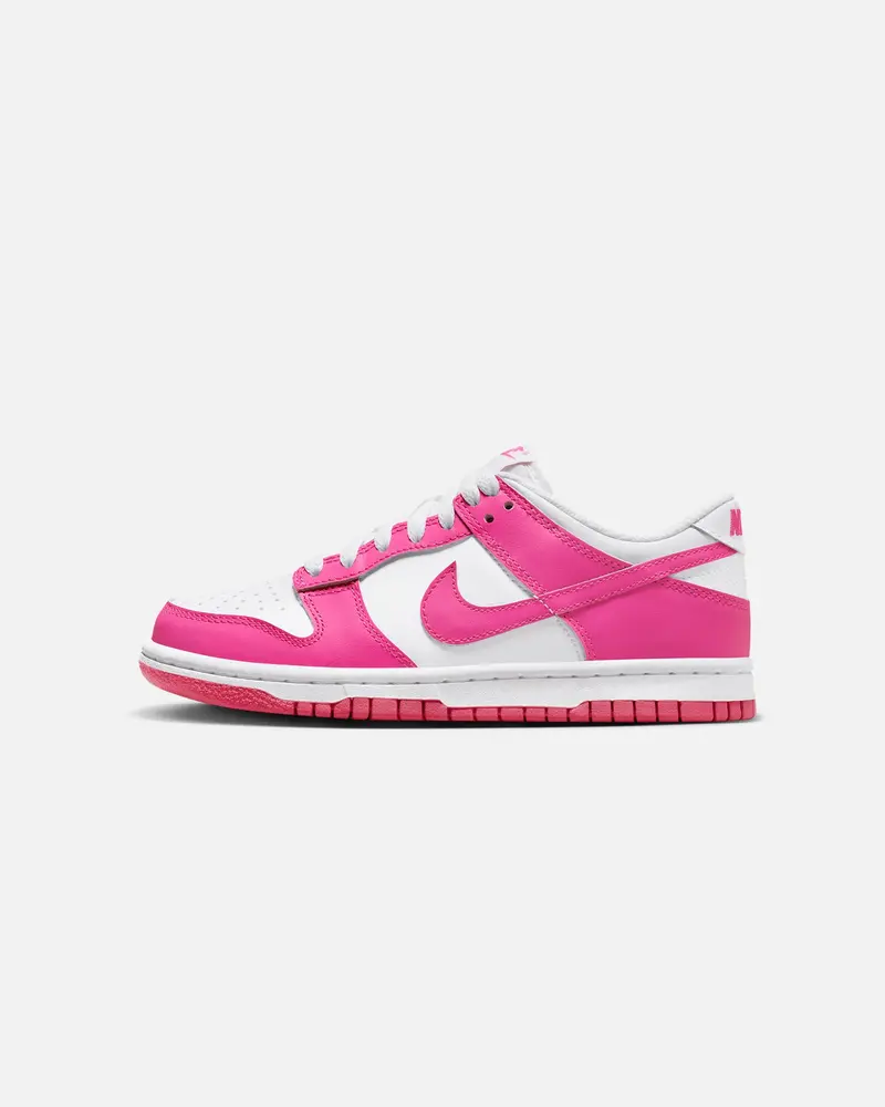 Nike Kids' Dunk Low (Gs) White/Laser Fuchsia 1