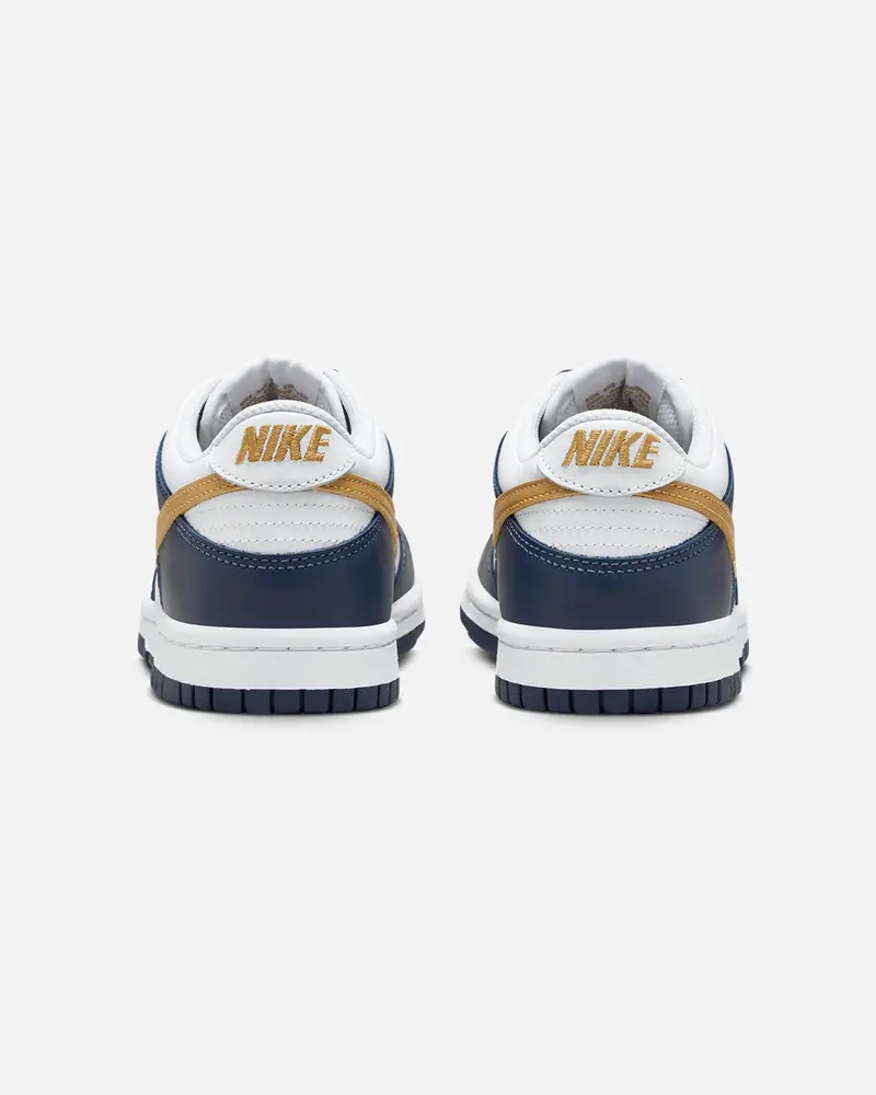 Nike Kids' Dunk Low (Gs) White/Wheat-Midnight Navy 3