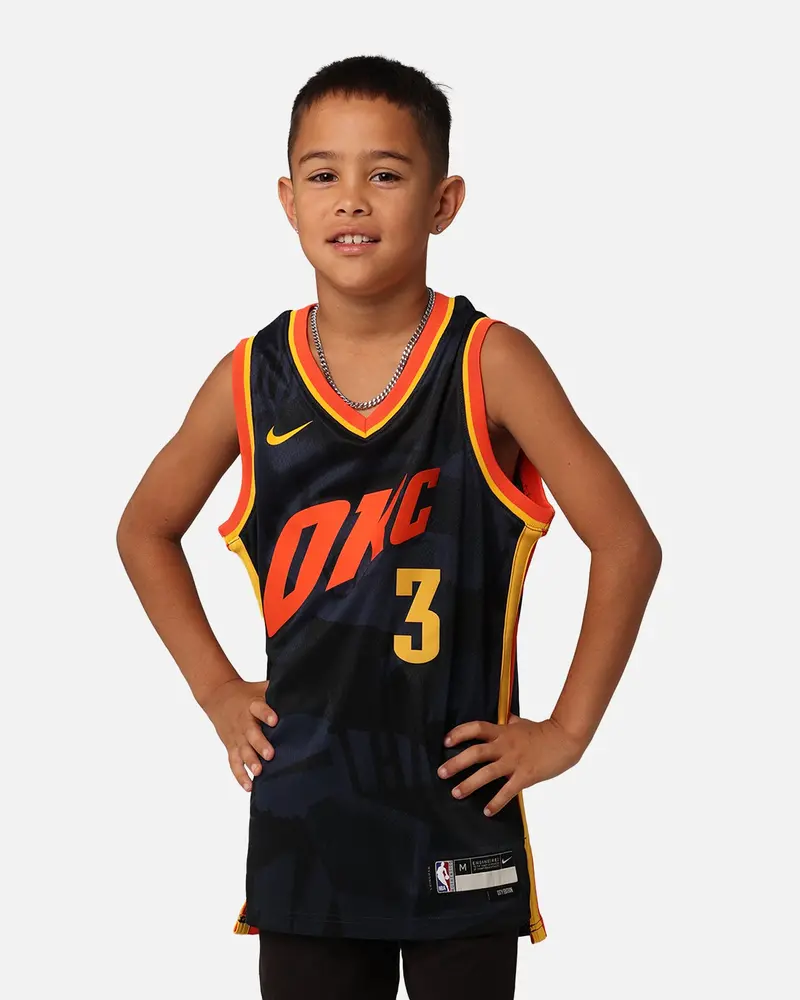 Nike Kids' Oklahoma City Thunder Josh Giddey City Edition 2023/24 Swingman Jersey Black 1